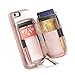 ZVE Case for Apple iPhone 6s and iPhone 6, 4.7 inch, Leather Wallet Case with Credit Card Holder Slot Zipper Wallet Pocket Purse Handbag Wrist Strap Case for Apple iPhone 6 / 6s - Rose Gold