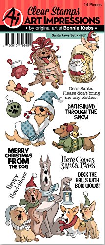 Art Impressions Clear Stamp Set-Santa Paws