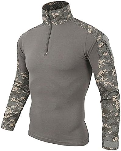 Mens Shirt Long Sleeve Tactical Military Shirt Outdoor Combat Shirt