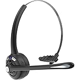 Bluetooth Headset with Microphone,V5.1,Noise Canceling Wireless On Ear Headphones, Bluetooth Headphones with Mic, Phone Headset Mute Button for Laptop, Skype, Call Centers, Office, Trucker