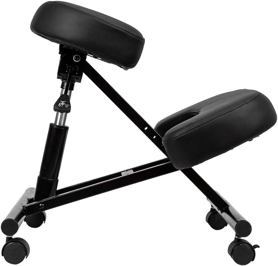 NewMultis MF-MC185 Ergonomic Kneeling Chair Hydraulic Automatic Adjusting Ideal for Neck Spine Back Problems Black