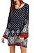 Relipop Women's 3/4 Sleeve Ethnic Style Bohemian Printed Mini Floral Tunic Dress (Large, Type 9)