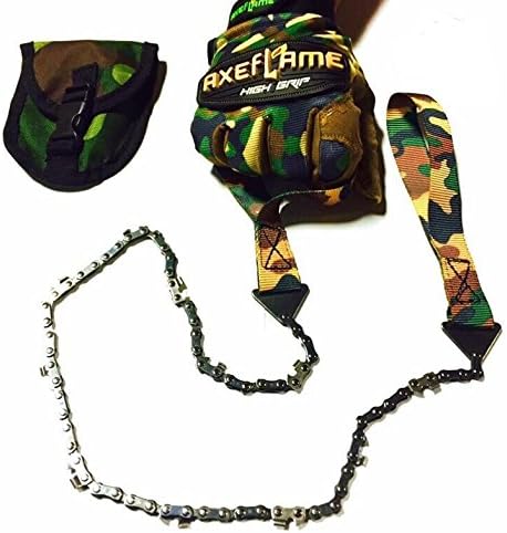 26 Inch Pocket Survival Chainsaw with camouflage handles and snap pouch with belt carry loop GUARANTEED!!! (gloves sold separate)