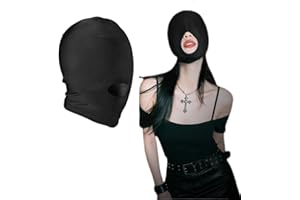 Elastic Role-Playing Hood Mask Sex Game Mask Full Face Balaclava Hat Party Special Gifts for Cosplay Accessories (Show Mouth)