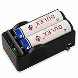 DULEX 2 Pack 3.7V 18650 Lithium Ion Rechargeable batteries and 18650 battery Charger