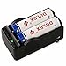 DULEX 18650 Battery, 2-Pack 3.7v Lithium ion 18650 Rechargeable Batteries and 18650 li-ion battery Charger