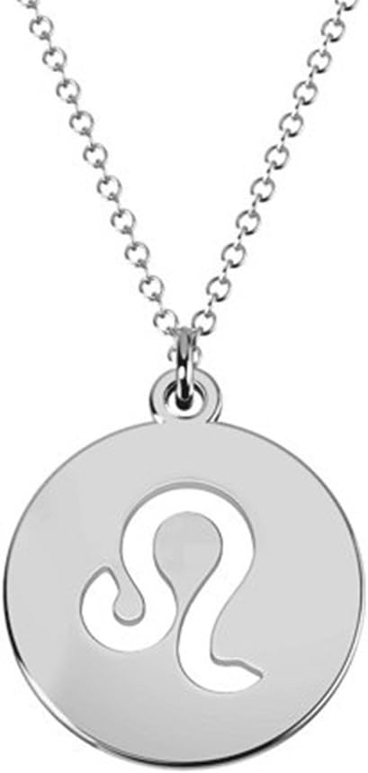 Ouslier 925 Sterling Silver 12 Zodiac Sign Tag Cut Out Disc Astrology Necklace for Women Jewelry