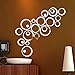 Adarl 24pcs Modern Home Decor 3D Acrylic Mirror Round Wall Stickers Removable Art Decals Mural Living Room Office Decoration