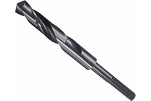 CoCud Drill Bit, 37/64" Cutting Diameter (14.684mm), 3/8" Reduced Shank 3-Flat 4341 HSS Nitriding Black 118° Cutting Angle Bits - (Applications: for Drilling Plastic Wood)