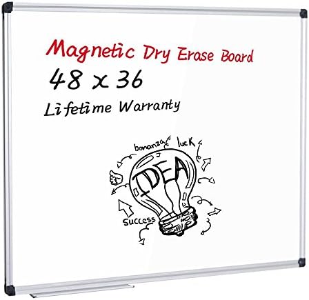 Magnetic White Board - Dry Erase Board Large White Board, Wall Mounted and Aluminum Framed (48x36)