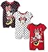 Disney Baby Minnie 3 Pack Rompers,Red/Black/White, 24 Months