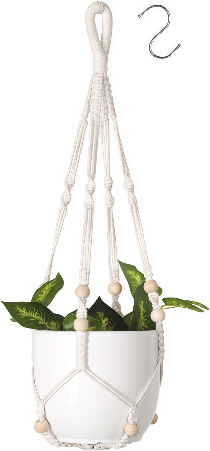 flintronic Hanging Planters Baskets Cotton Rope Macrame Plant Hanger 89CM