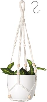 flintronic Hanging Planters Baskets Cotton Rope Macrame Plant Hanger 89CM