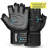 Updated 2020 Version Professional Ventilated Weight Lifting Gym Workout Gloves with Wrist Wrap Support for Men & Women, Full Palm Protection, for Weightlifting, Training, Fitness, Hanging, Pull ups