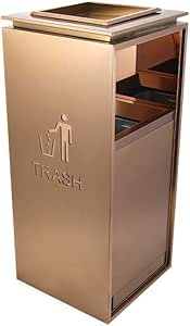 ZXYY Bote de Basura Cuadrado de Acero Inoxidable de Calibre Pesado Bote