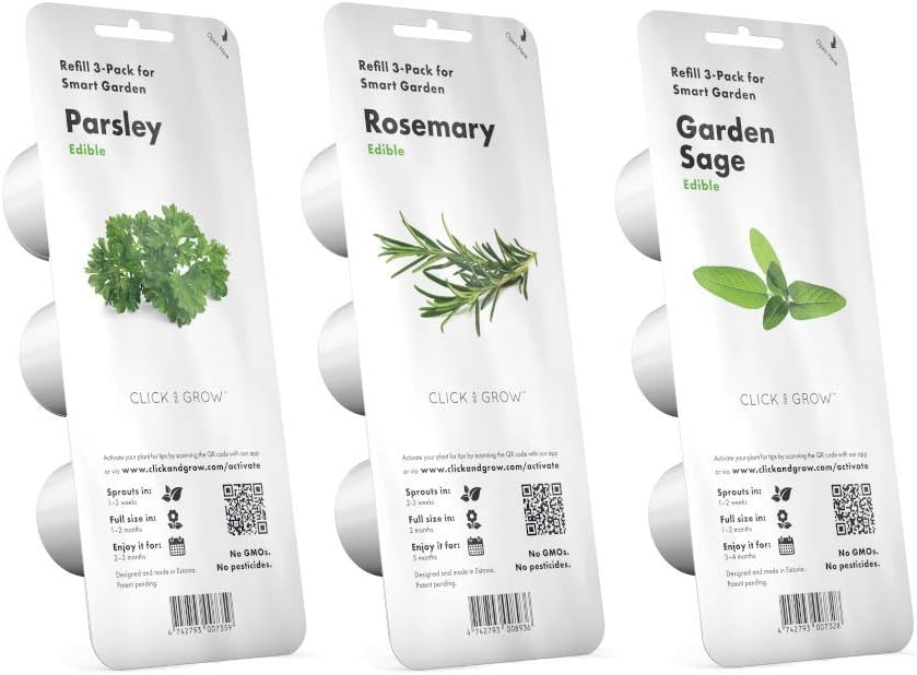 Click & Grow Starter Pack: juego de 3 paquetes de cápsulas para ...
