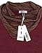 STYLEWORD Women's Long Sleeve Drape Scarf Neck Patchwork Casual Tunic Top(Wine,XL)