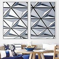 2 Piece Framed Canvas Wall Art Solid Structures Canvas Prints Home Artwork Decoration for Living Room,Bedroom - 16
