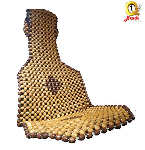 Q1 Beads LCAPB Wood car bead seat cover cushion for Hyundai elite i20,Kona EV,tucson,grand i10,Xcent,venue,creta,verna,Elantra,Tiago,Polo,Dzire,Etios,santro,city,Seltos(Universal Fit)