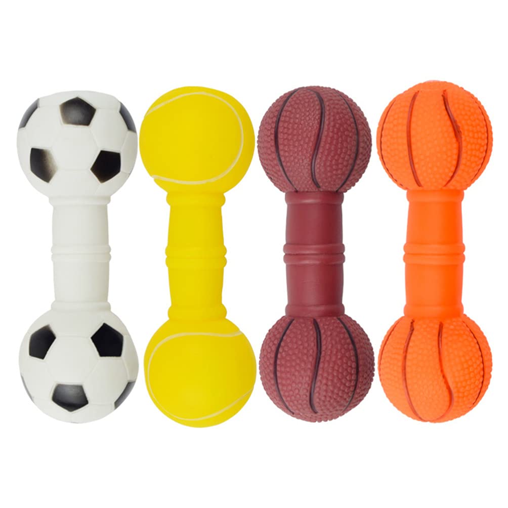 POPETPOP 4pcs Dog Bone Chew Toy Latex Puppy Chew Toys Rubber Dog Squeaky Toys Pet Chewing Toys Dog Teething Toy for Pet Cat