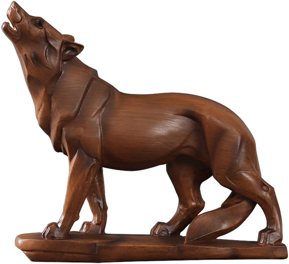DSZXHN Statues For Home Decor,Modern Resin Handicrafts Wolf Desktop Decoration,Animal Shaped,Sculpture Figurines Statuettes,For Home Living Room Office Bookshelf Craft Gift