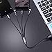 CHAFON Compatible for 4 in 1 Multi USB Charging Cable with Type C,Micro USB Connectors-Nylon Braided(1ft/0.3m) [Only Charging]