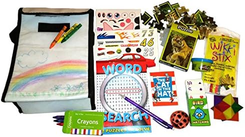 BUSY BAG "Color Me" Tote Travel and On-the-Go Entertainment and Activities Lunch Sack with games, puzzles, and more