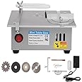 Bachin Mini Hobby Table Saw Handmade Woodworking Bench Saw 1/2" Adjustable Cut Depth, Seven Speed Adjustable Power Supply, Small Hobby Table Saw for Miniature Wood Craft Cutting