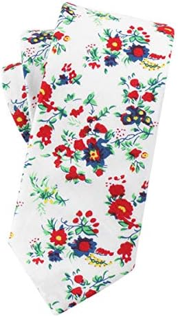 Levao-Men's Skinny Tie Floral Cotton Neck Ties for Men