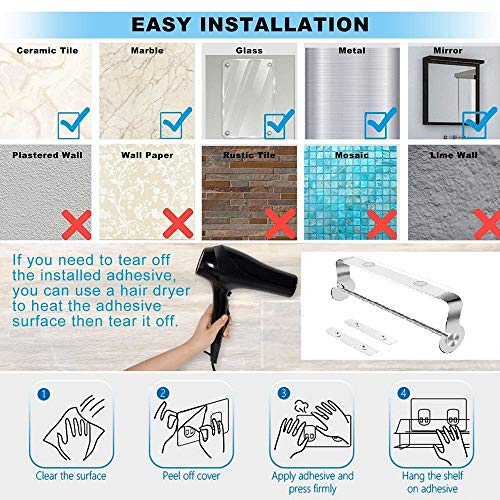 Adhesive Paper Towel Holder, Under Cabinet Towel Rack for Home Kitchen, 304 Stainless Steel-Rustproof No Drilling