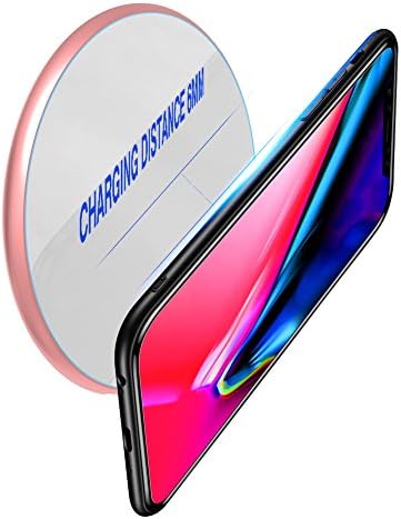 QI Wireless Charging Pad - 10W Fast Wireless Charger for iPhone X for iPhone 8/8 Plus, for Samsung Galaxy S8 / S8+ / S7 / S7 edge / S6 edge+ / Note 5 and Other Qi-Enabled Devices (Mirror &amp; Pink)