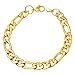 U7 Jewelry 18K Gold Plated Men's Figaro Chain Bracelet,9MM,20CM