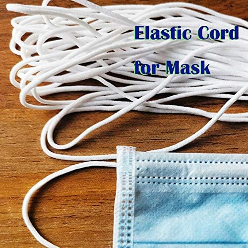 Adealink 3mm Round Elastic Band Cord Ear Hanging Sewing Crafts DIY Material 10/20/5/100m Length (White 5 Meters)