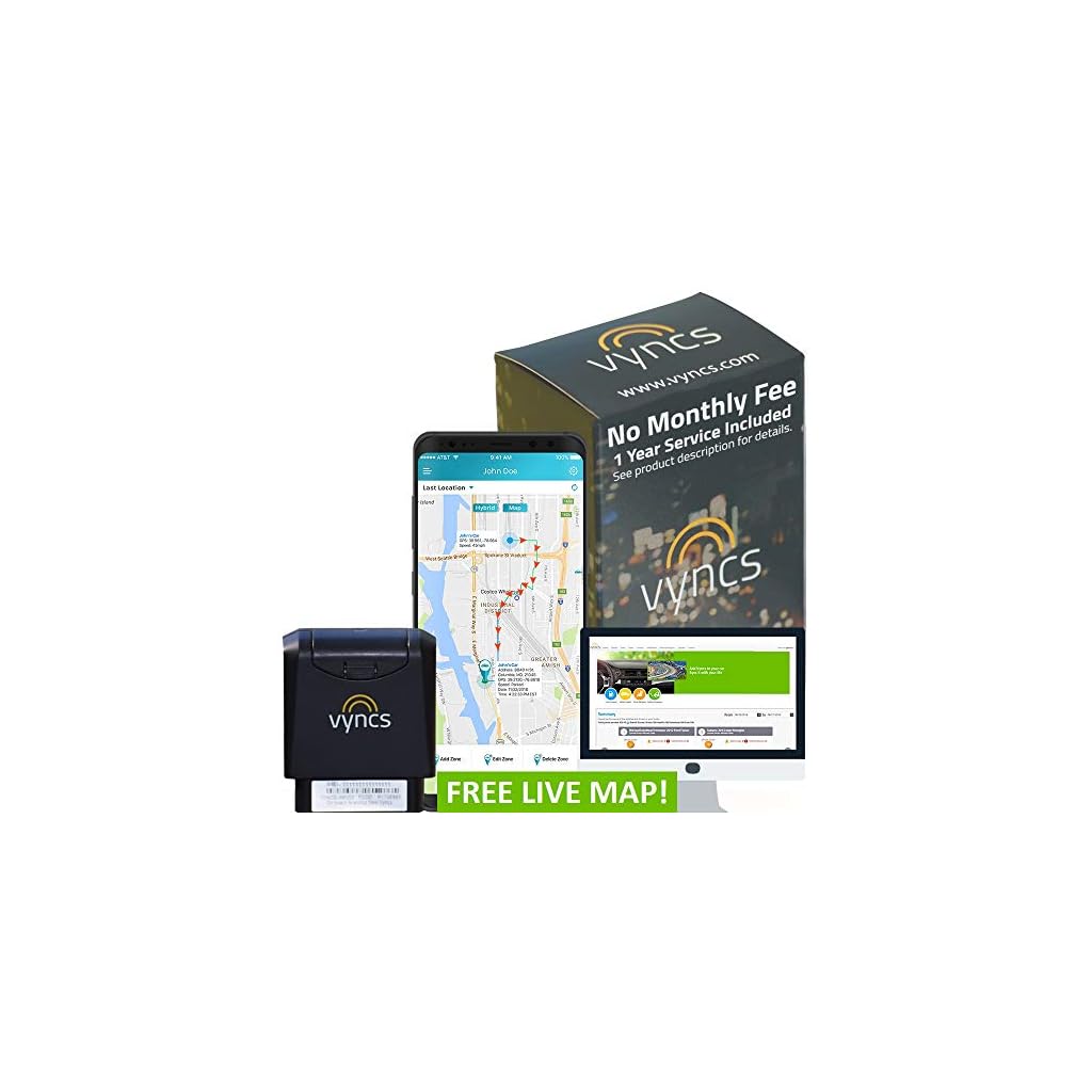GPS Tracker for Vehicles Vyncs No Monthly Fee OBD RealTime 3G Car