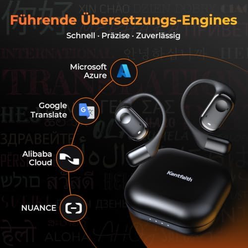 KI Übersetzer Kopfhörer, 3-in-1 Bluetooth 5.3 Sprachübersetzer Ohrhörer mit 150 Sprachen, KI-gestützte Übersetzung, Mehrere Modi für Reisen, Business & Lernen