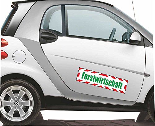 INDIGOS UG - Magnetschild Auto Forstwirtschaft mit Rahmen 45 x 12 cm - Magnetfolie LKW Truck Transporter Baustellenfahrzeug Firmenwagen - flexibel abnehmbar, wetterfest & wiederverwendbar – Bild 3