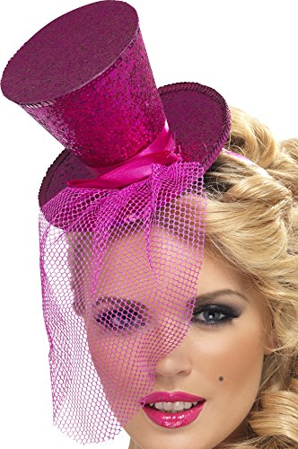 Fever Women's Mini Top Hat on Headband, Hot Pink One Size, 21194