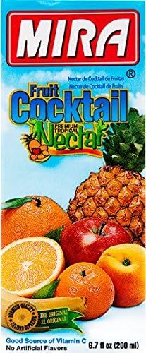 Mira Premium Tropical Fruit Cocktail Nectar 9 Pack of 6.7oz with Straws
