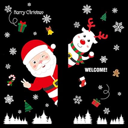 Regali Di Natale Per Persone Anziane.Adesivi E Murali Da Paretedecorazioni Natalizie Adesivi Per Porte Autoadesive Vetrofanie Alberi Di Natale Regali Per Anziani Adesivi Murali Natale Benvenuto Amazon It Fai Da Te