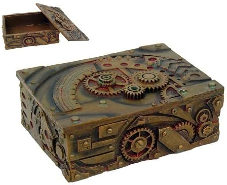 PTC Steampunk joyería Caja joyero Gear Trabajo diseño Antiguo Acabado: Amazon.es: Hogar