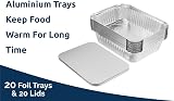 Rollay 20 Pack Aluminium Foil Trays with Lids 1000ml for Baking & Storage view 2