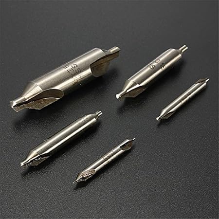 Generic 5Pcs/lot HSS Center Drills 60 Degree Combined High Speed Steel Countersinks Degree Angle Bit Tip Set Tool