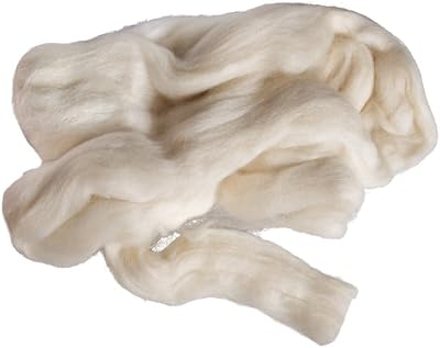 Rayher Pure New Wool Combing Felting Spinning Undyed White