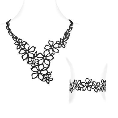 Blue Pearls Parure Collier Et Bracelet Fleur De Tiaré En