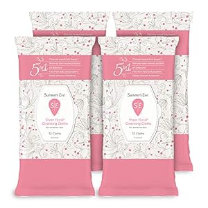 Summer’s Eve Cleansing Cloths, pH-Balanced, Dermatologist & Gynecologist Tested, Sheer Floral, 32 count, Pack of 4