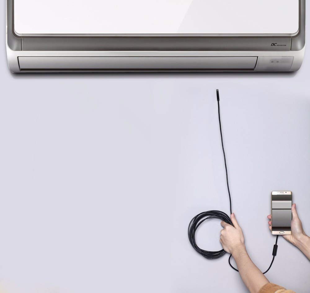 ABCOnline Endoscope, 5.5mm Waterproof USB Borescope Inspection Camera Snake Camera with 6 LED Adaptation for Andorid Phone/Windows 2000/XP/Vista/7 (5.5MM, Black)