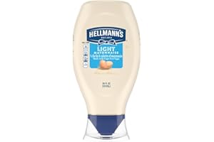 Hellmann's Light Mayonnaise Light Mayo Squeeze Bottle For a Creamy Condiment for Sandwiches and Simple Meals Made With 100% Cage-Free Eggs 20 oz