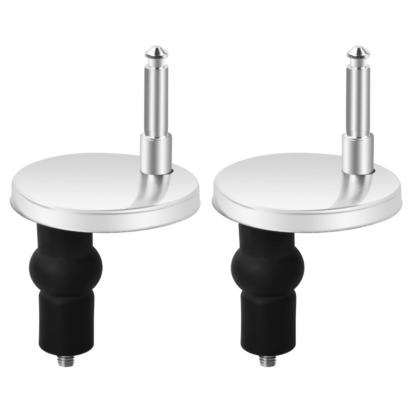 2 Pack Toilet Seat Fixings,Quick Release Toilet Top Fix Blind Hole Fittings, Universal Toilet Seat Hinge with Spare Expanding Rubber Screws Nuts Bolts for Home Office Restroom