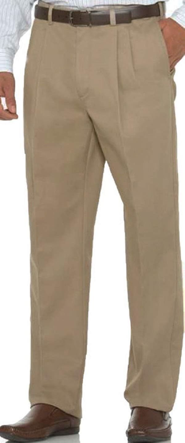 Men's Pleated Casual Pants Expandable Waist by Savane Ultimate