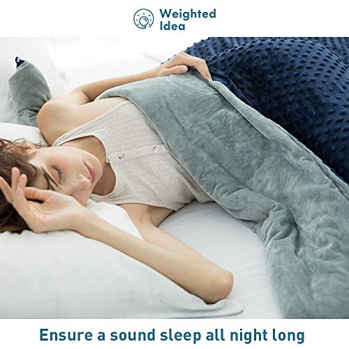 Weighted Idea Soft Weighted Blanket with Cover 15 lbs for Adults 48